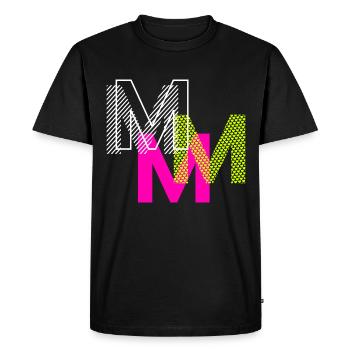 Lettre M - T-shirt Premium bio Homme - noir - Devant - Nico (187cm)