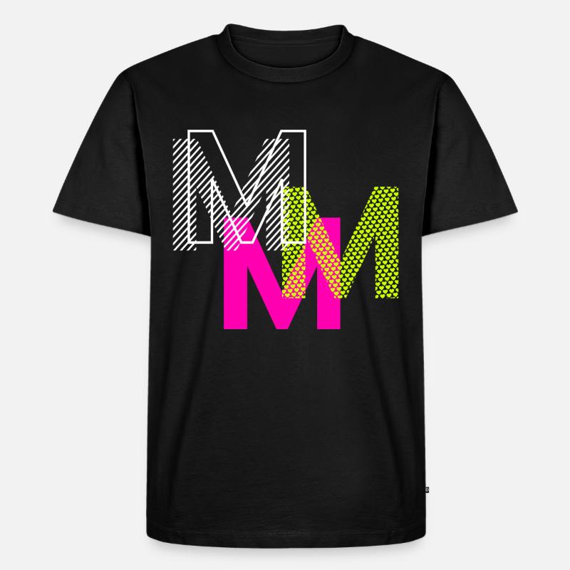 M Buchstabe - Männer Premium Bio T-Shirt - Schwarz