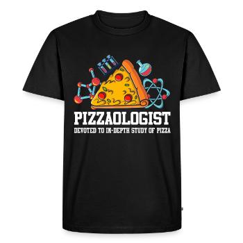 Pizza, étudiant, pizzeriolo, pizzaiolo - T-shirt Premium bio Homme - noir - Devant - Nico (187cm)