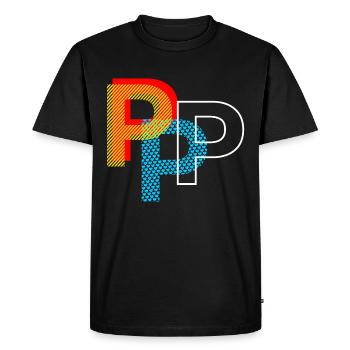 Letter P - Men's Premium Organic T-Shirt - black - Front - Nico (187cm)