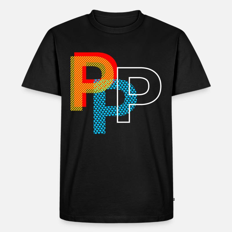 Buchstabe P - Männer Premium Bio T-Shirt - Schwarz