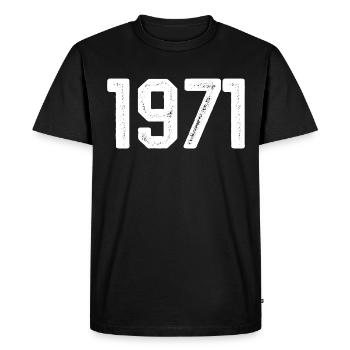 1971 Vintage Né Millésime 1971 Anniversaire 1971 - T-shirt Premium bio Homme - noir - Devant - Nico (187cm)