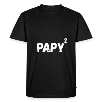 papy² - T-shirt Premium bio Homme - noir - Devant - Nico (187cm)