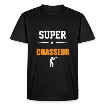 SUPER chasseur - T-shirt Premium bio Homme - noir - Devant - Nico (187cm)