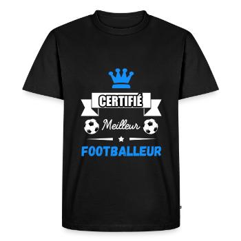 certifié meilleur footballeur - T-shirt Premium bio Homme - noir - Devant - Nico (187cm)