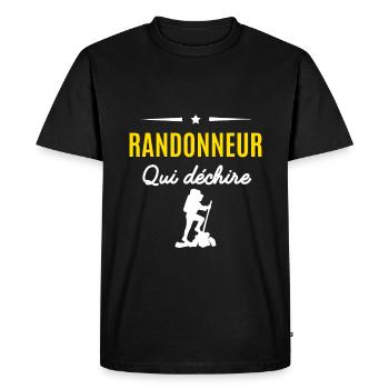 Randonneur qui déchire - T-shirt Premium bio Homme - noir - Devant - Nico (187cm)
