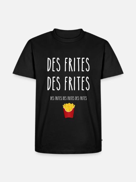 des frites des frites des frites - T-shirt Premium bio Homme - noir
