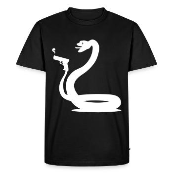funny snake - Men's Premium Organic T-Shirt - black - Front - Nico (187cm)