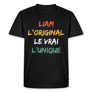Liam - T-shirt Premium bio Homme - noir - Devant - Nico (187cm)