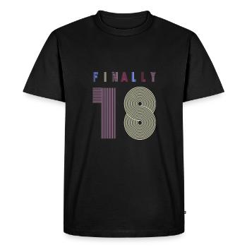 Enfin, dix-huit anniversaire cadeau - T-shirt Premium bio Homme - noir - Devant - Nico (187cm)
