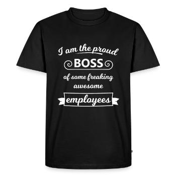 Meilleur patron de la meilleure équipe - T-shirt Premium bio Homme - noir - Devant - Nico (187cm)