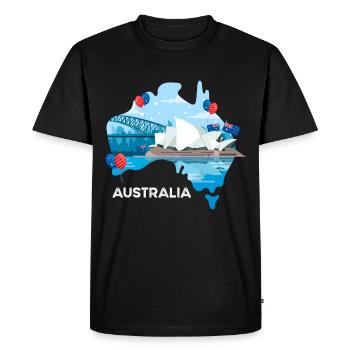 Australie - T-shirt Premium bio Homme - noir - Devant - Nico (187cm)