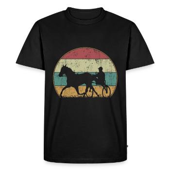 Trotting Racing Trotting Sport Vintage Rétro - T-shirt Premium bio Homme - noir - Devant - Nico (187cm)