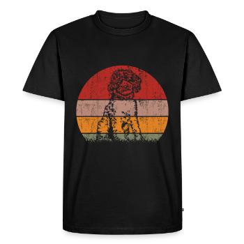 Lagotto Romagnolo Vintage Retro - Men's Premium Organic T-Shirt - black - Front - Nico (187cm)