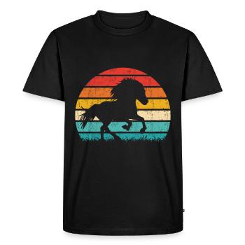 Icelandic Horse Tölt Icelandic Icelandic Pony Retro Vintage - Men's Premium Organic T-Shirt - black - Front - Nico (187cm)