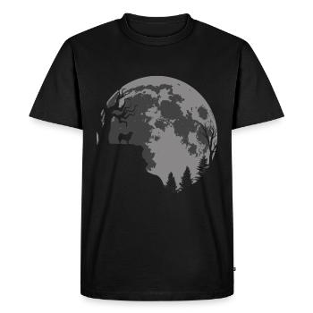 Japan Japanese Japanese Spitz Dog Moon - Men's Premium Organic T-Shirt - black - Front - Nico (187cm)