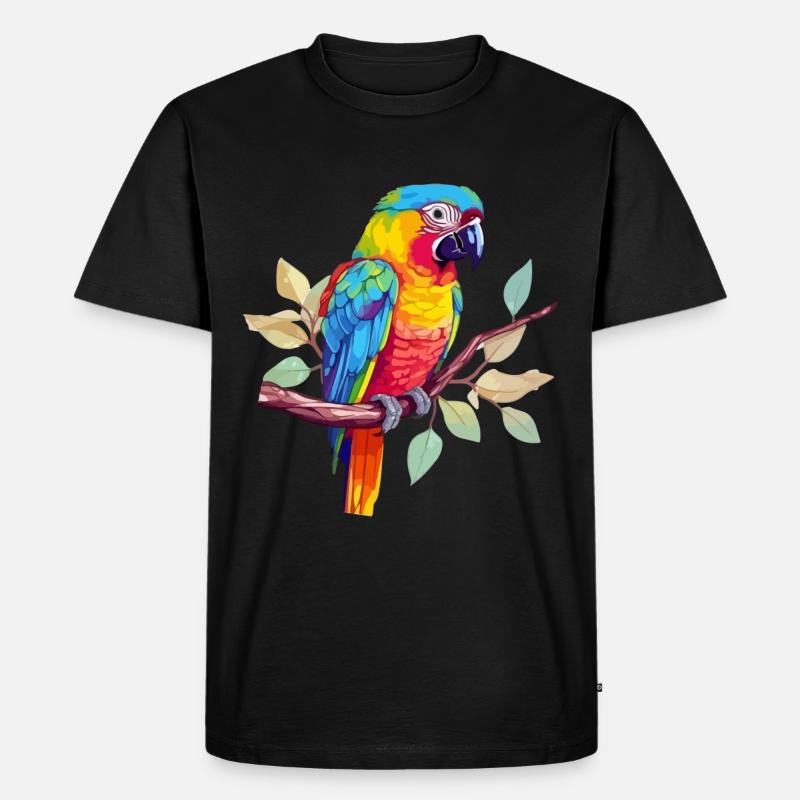 Hacki der Papagei - Männer Premium Bio T-Shirt - Schwarz