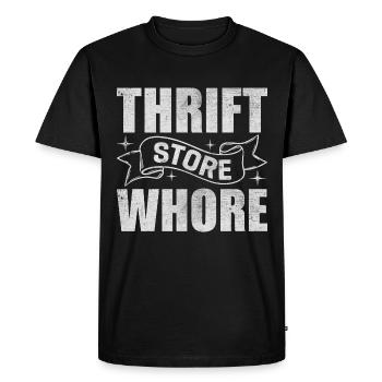 Brocantes d’occasion - T-shirt Premium bio Homme - noir - Devant - Nico (187cm)