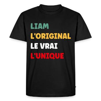 Liam - T-shirt Premium bio Homme - noir - Devant - Nico (187cm)