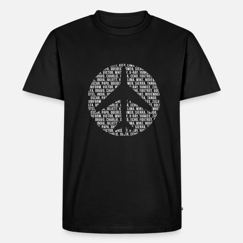 Flugzeug - Männer Premium Bio T-Shirt - Schwarz