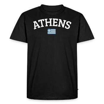 Athènes - T-shirt Premium bio Homme - noir - Devant - Nico (187cm)