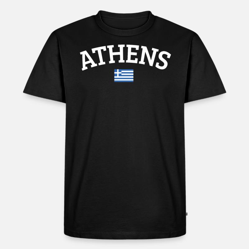 Athen - Männer Premium Bio T-Shirt - Schwarz