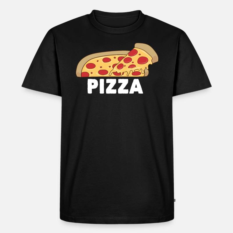 Pizza - Männer Premium Bio T-Shirt - Schwarz