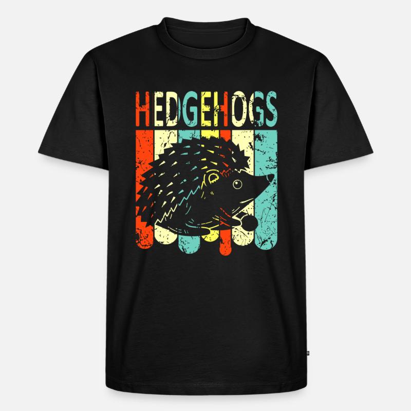 Igel - Männer Premium Bio T-Shirt - Schwarz