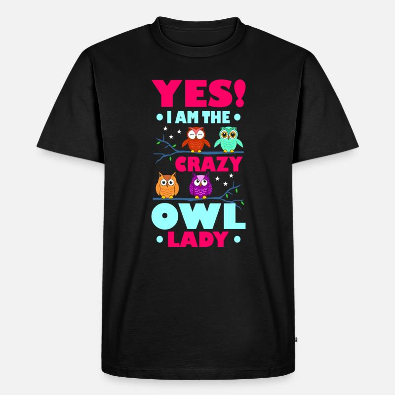 Eule - Männer Premium Bio T-Shirt - Schwarz