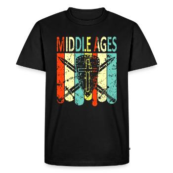 Moyen Age - T-shirt Premium bio Homme - noir - Devant - Nico (187cm)