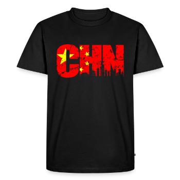 Chine - T-shirt Premium bio Homme - noir - Devant - Nico (187cm)