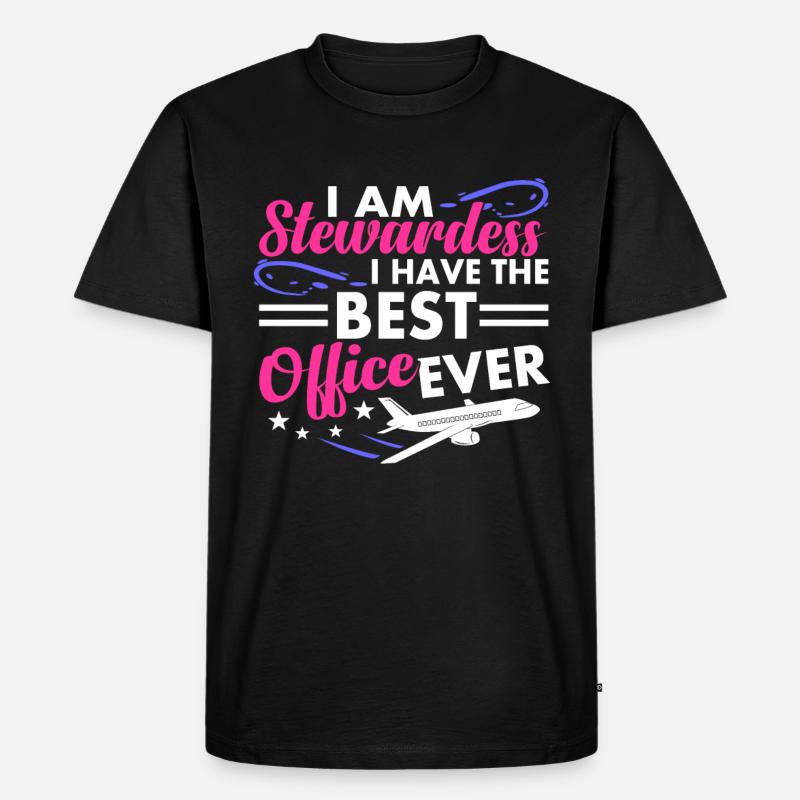 Stewardess - Männer Premium Bio T-Shirt - Schwarz