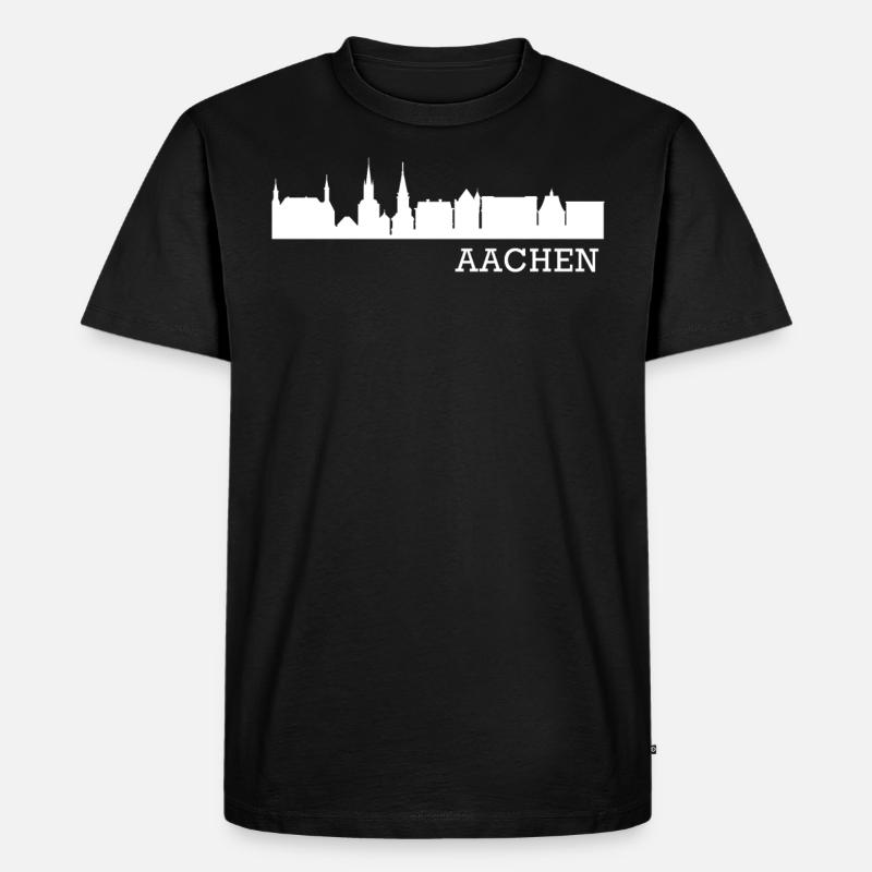 Aachen - Männer Premium Bio T-Shirt - Schwarz