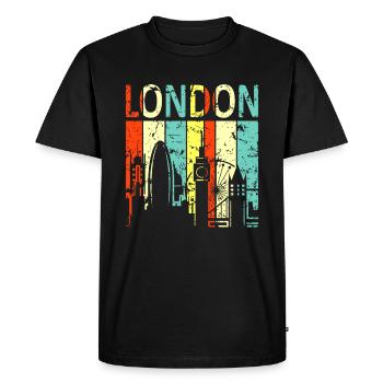 London - Men's Premium Organic T-Shirt - black - Front - Nico (187cm)