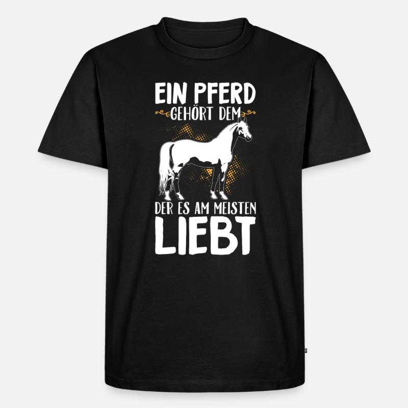 Pferd - Männer Premium Bio T-Shirt - Schwarz
