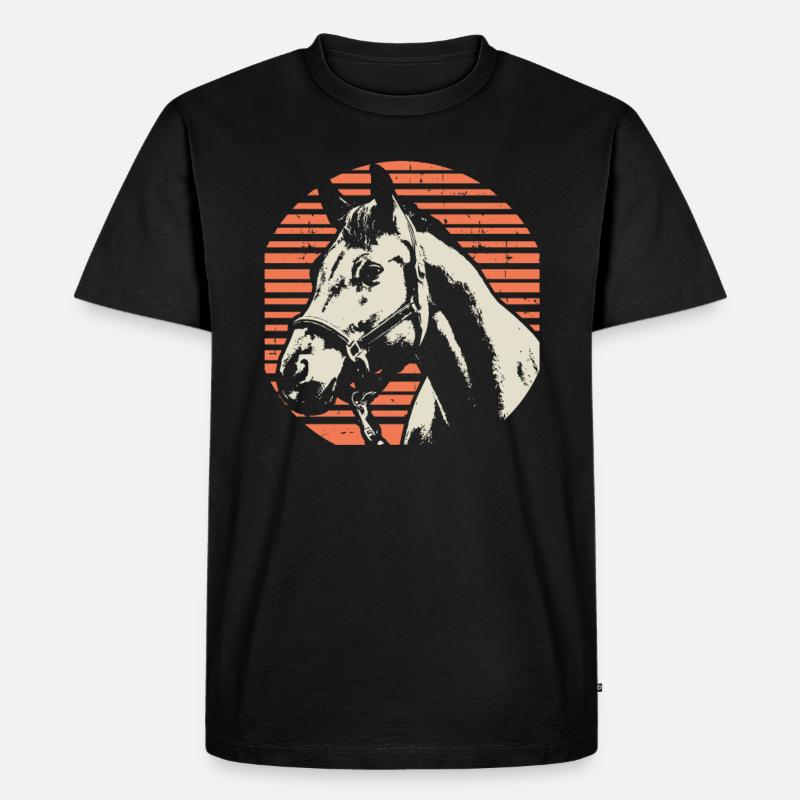 Pferd - Männer Premium Bio T-Shirt - Schwarz