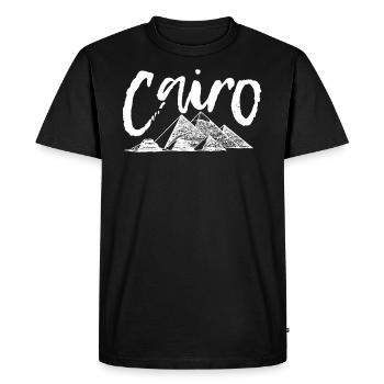 Caire - T-shirt Premium bio Homme - noir - Devant - Nico (187cm)