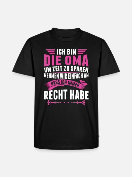 Oma - Männer Premium Bio T-Shirt - Schwarz