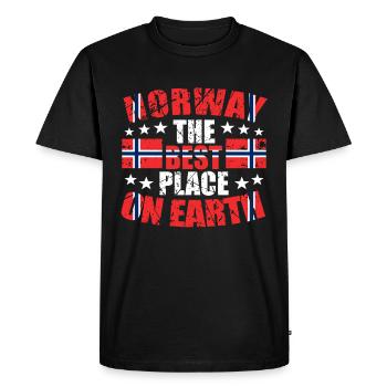 Norvège - T-shirt Premium bio Homme - noir - Devant - Nico (187cm)