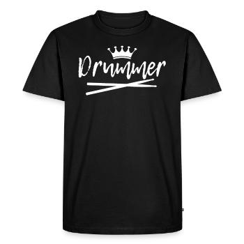 Drummer drummer drummer gift - Men's Premium Organic T-Shirt - black - Front - Nico (187cm)