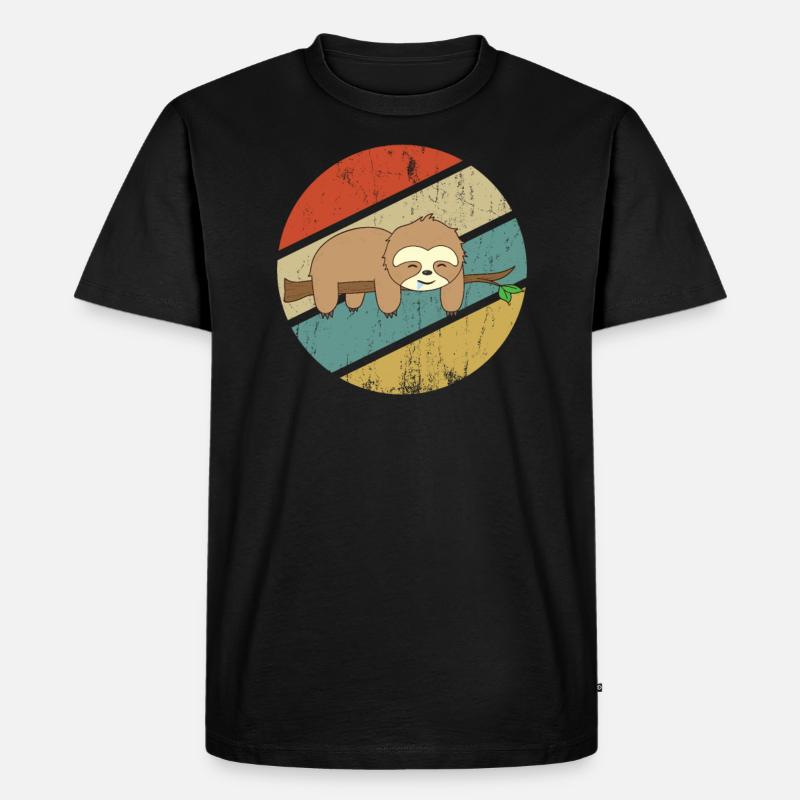 Faultier - Männer Premium Bio T-Shirt - Schwarz