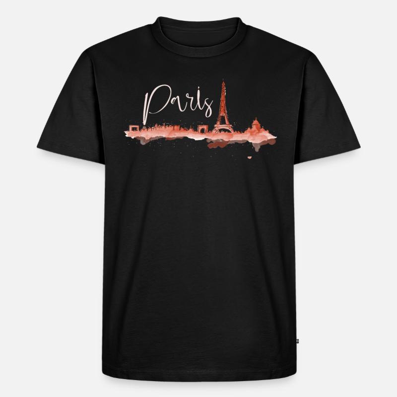 Paris - Männer Premium Bio T-Shirt - Schwarz