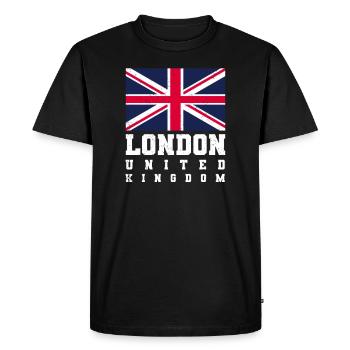 Londres - T-shirt Premium bio Homme - noir - Devant - Nico (187cm)