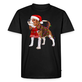 beagle - T-shirt Premium bio Homme - noir - Devant - Nico (187cm)