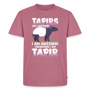 Tapir - Männer Premium Bio T-Shirt - Mauve - Vorne - Nico (187cm)