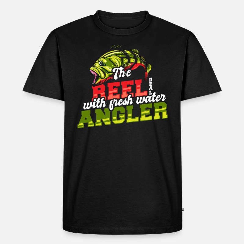 Fischen - Männer Premium Bio T-Shirt - Schwarz