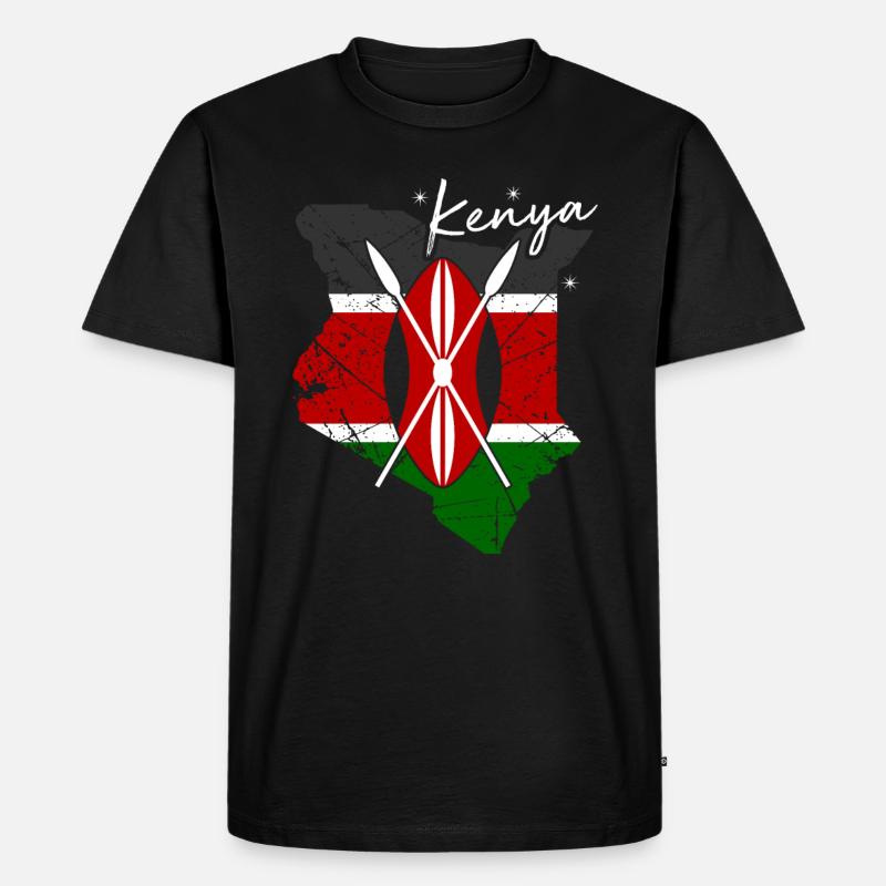 Kenia - Männer Premium Bio T-Shirt - Schwarz