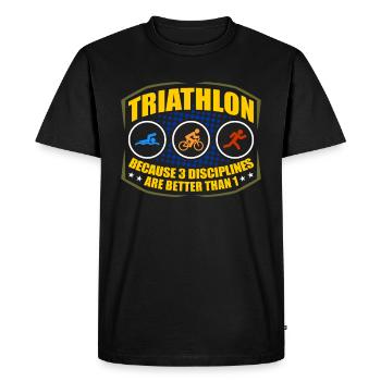 Triathlon - Men's Premium Organic T-Shirt - black - Front - Nico (187cm)