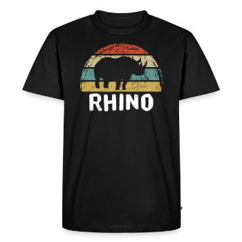 Rhinocéros rhinocéros - T-shirt Premium bio Homme - noir - Devant - Nico (187cm)