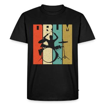 Drums drummer drummer gift - Men's Premium Organic T-Shirt - black - Front - Nico (187cm)